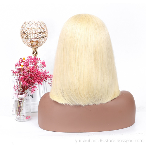 613 Blonde Full Lace Wig Brazilian Virgin Human Hair Wigs For Black Women,Short Bob Wig